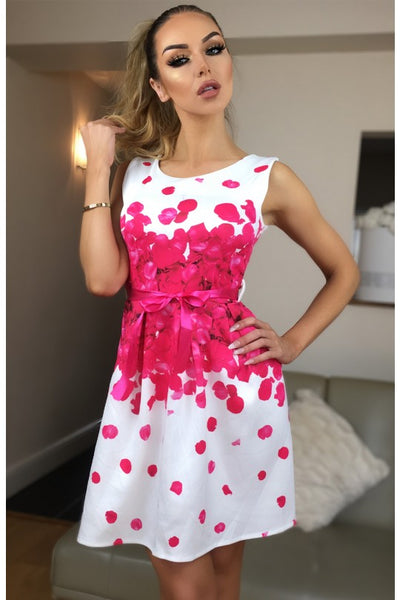 HOT PINK AMAL CLOONEY INSPIRED SKATER DRESS