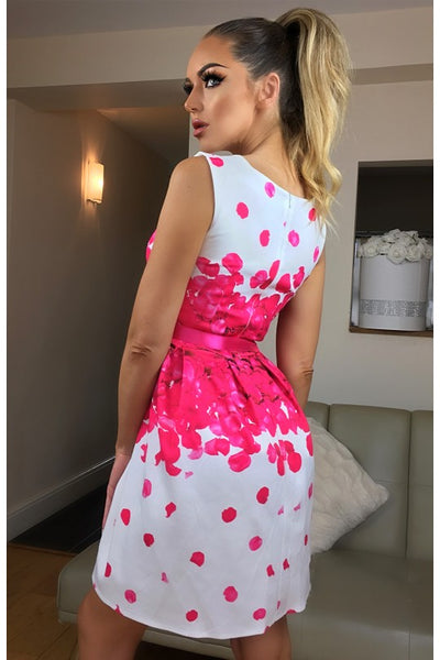 HOT PINK AMAL CLOONEY INSPIRED SKATER DRESS