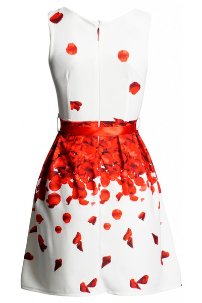 RED AMAL CLOONEY INSPIRED SKATER DRESS