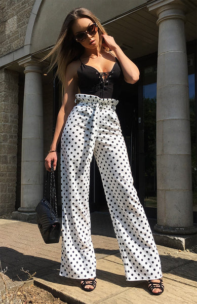 CALISTA BELTED POLKA DOT TROUSERS
